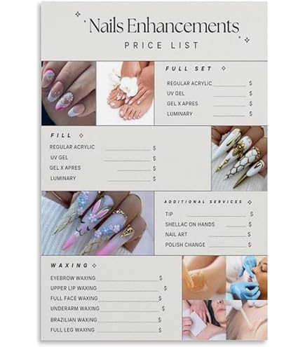 Nail Salon Price List Poster – Wall Art Canvas, 8x12 Inch, Decorative For Office, Bedroom, Living Room - View #7