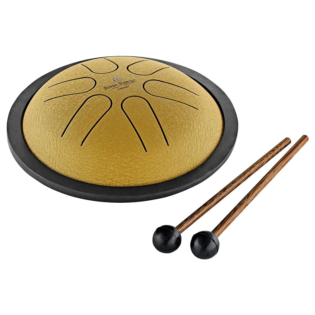 Sonic Energy Steel Tongue Drum – Mini Tank Drum in B Major – Stainless Steel Instrument for Meditation, Yoga, Kids – Including mallets and bag (MSTD3G)