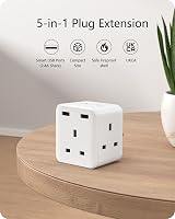 LENCENT 5-in-1 Cube USB+3AC Outlets 13A 3250W Wall Plug Extender UK view 2