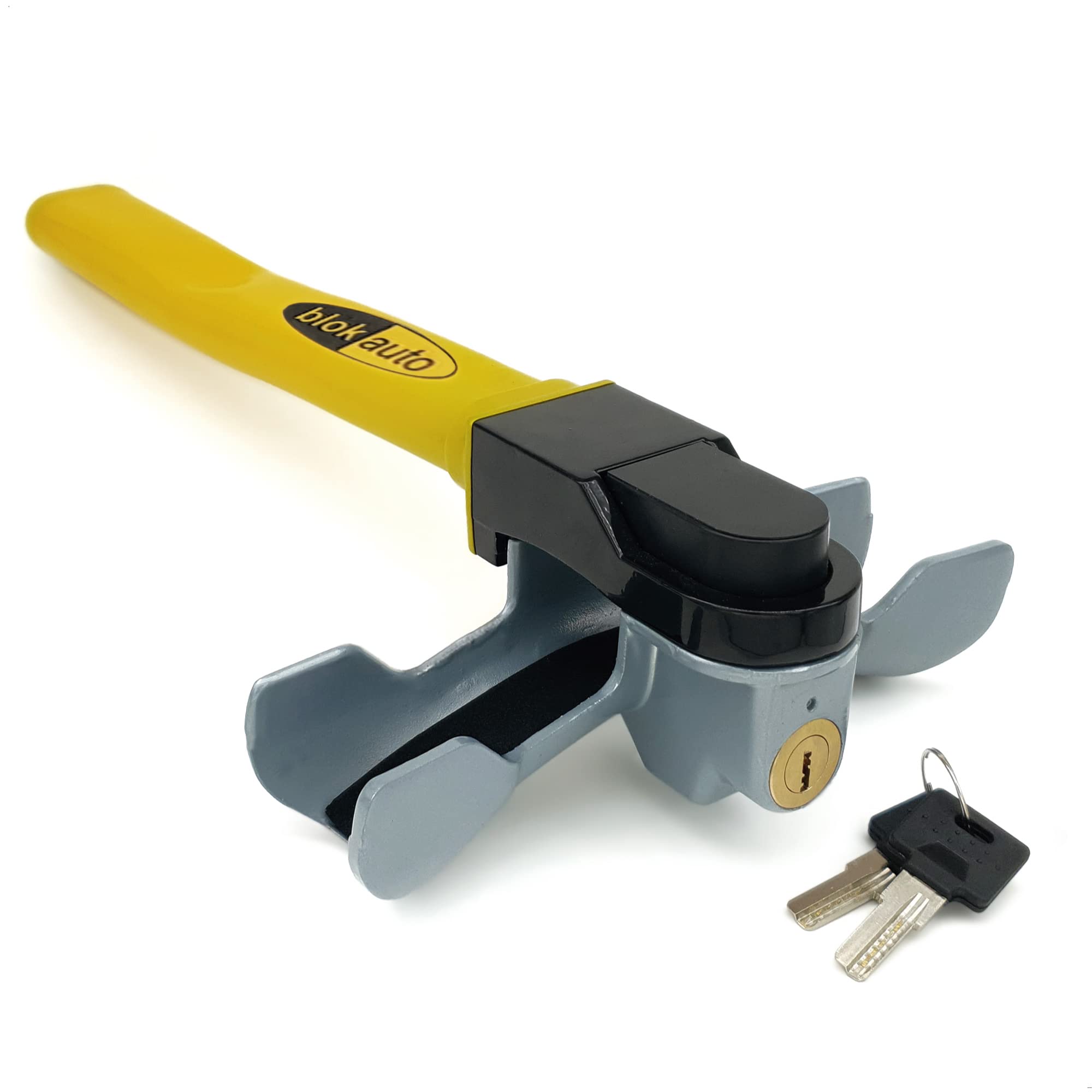 BLOKAUTO 954/B Steering Wheel Lock Anti-Theft Device, More Visible and Deterrent, Secure and Practical Keyless Locking, Universal Car Lock Bar for for Vehicle, Car, Truck, Van, Motorhome Camper