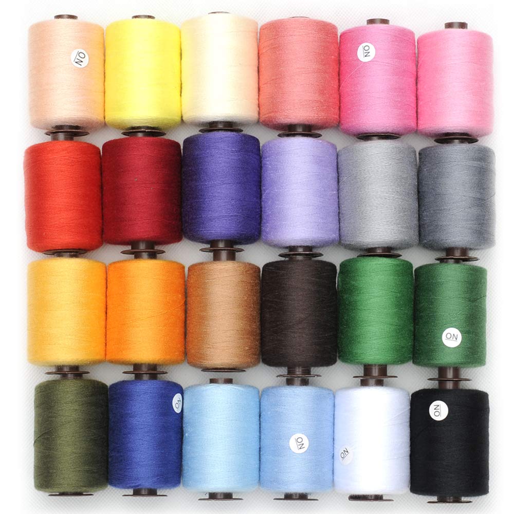 KEIMIX Polyester Sewing Threads 24 Colors 1000 Yards Each Spools Sewing