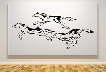 Amazon Com 50 X22 Color Choice Large Wall Vinyl Art Decal Removable Wolf Pack Running Wild Metallic Silver Baby