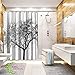 Mildew Resistant Shower Curtain Fabric - 72x72 Tree Design Peva Curtain for Bathroom - Waterproof Odorless Eco Friendly Anti Bacterial - Heavy Duty Metal Grommets - Creatov Design