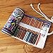 Colored Pencil Holder Canvas Pencil Wrap,Coideal Colored 72 Slots Roll Up Pencil Case, Travel Drawing Coloring Pencil Roll Organizer For Artist, Pen Pencil Pouch Holder (72 Holes, Ethnic)