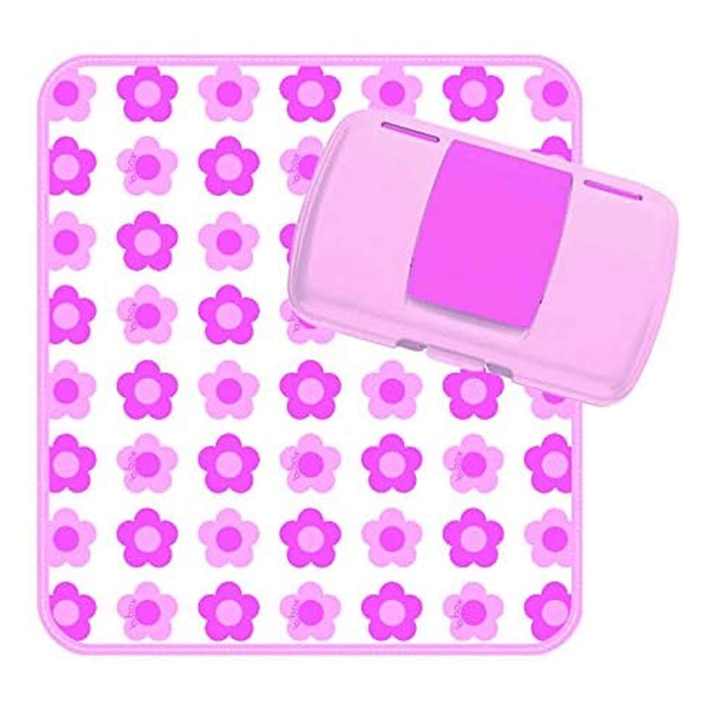 b.box Diaper Wallet Handy Nappy & Wet Wipes Travel Pack with Changing Mat (Flower Power)