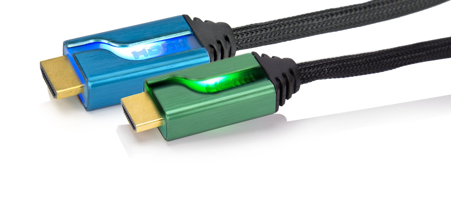 Afterglow PL-9019BGEU Double HDMI Cable - 1.80 m - Blue/Green