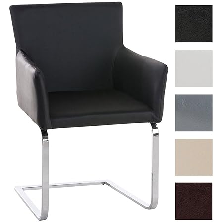 CLP Freischwinger PIRUS mit Armlehne und hochwertiger Sitzpolsterung I Konferenzstuhl mit Kunstlederbezug und Metallgestell i
