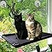 Window Cat Perch (Large) Floating Indoor Bed for Kittens and Adults | Square, Ventilated Cot | Easy to Mount, Holds 60 lbs. | Bedding for Sun Bathing, Bird Watching