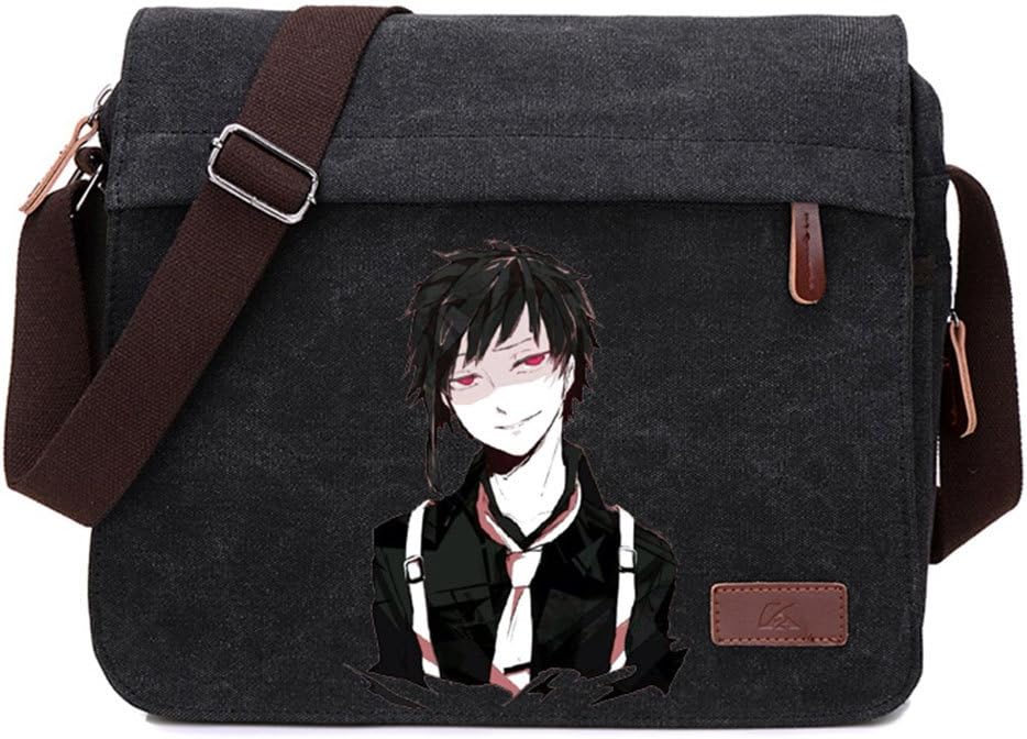 Gumstyle Bungo Stray Dogs Anime Cosplay Canvas Messenger Bag Laptop Bags Schoolbag for Boys Girls Black 2
