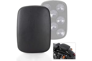 DgNeLai Motorcycle Solo Rear Seat Pillion Pad Seat Passenger Saddle with 8 Suction Cup Compatible with Harley Dyna Sportster Softail Touring XL883 1200 48