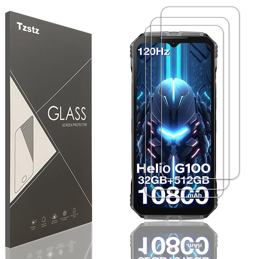Tzstz 3 Pieces Tempered Glass Screen Protector for Doogee S Cyber Pro/Doogee S Punk Pro Hardness 9H Anti Scratch HD Screen Protector Film