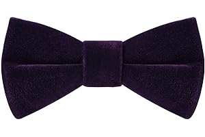 HOULIFE Boys Kids Pre-tied Bowtie Velvet Solid Color Formal Tuxedo Bow Tie for Toddlers Children Youths Dress Up