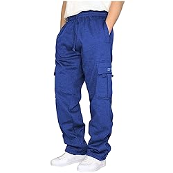 Men's Cargo Sweatpants Casual Fleece Joggers Loose