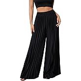 SOLY HUX Women's Wide Leg Palazzo Pleated Pants High Waisted Flowy Loose Dressy Casual Long Trousers