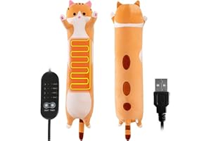 Electric Heating Pad - Cute Cat USB for Period Cramps & Back Pain Relief, Portable 19.6in Plush Stuffed Animal Hot Compress w