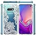 Huness Galaxy S10E Case TPU Grip Bumper and Clear Flower Transparent Hard PC Backplate Hybrid Slim Phone Case Cover for Samsung Galaxy S10E Phone (Flower)