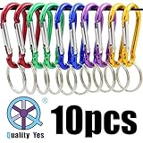 QY 10Pack 1.91 Inch Long Colored 8 Shape Spring Snap Hook Rings Aluminum Alloy Keychain Clip Buckle With Keyring by Qualtiy Yes