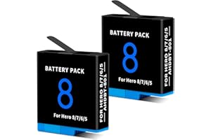 DFTIM 1500mAh 2-Pack Battery Compatible for Hero 8/7/6/5 Black Official, Compatible with Hero 2018, AHDBT-801,AHDBT-501, 601-