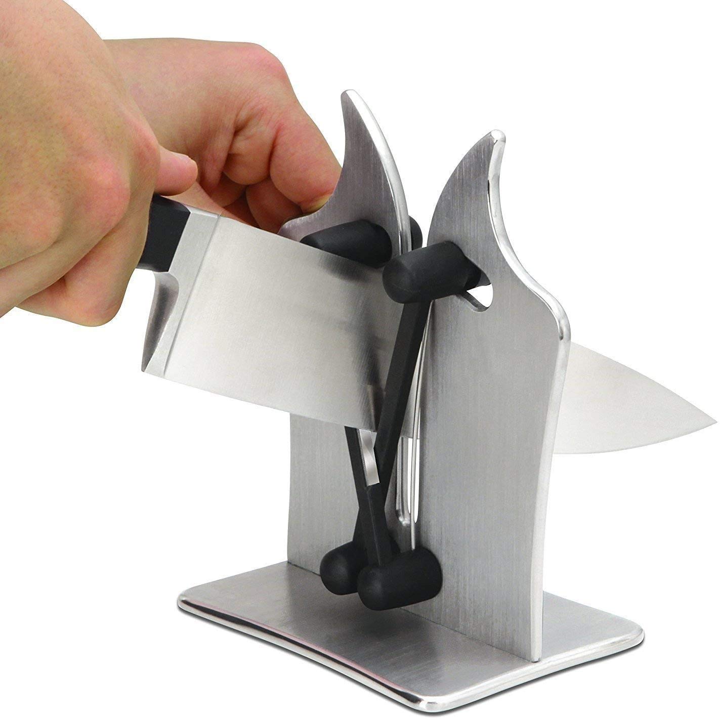 Knife Sharpeners, Manual Knife Sharperener Suitable for Polishes Serrated Tungsten Carbide Standard Blades