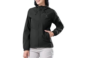 CAMELSPORTS Women's Rain Jacket Lightweight Windbreaker Hooded Raincoat Windproof Coat Shell for Outdoor Hiking
