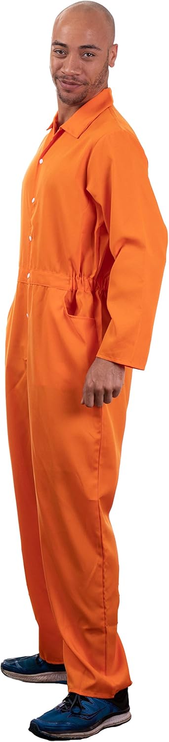 Ann Arbor T-shirt Co. Prisoner Jumpsuit | Orange Prison Inmate Halloween Costume Unisex Jail Criminal: Clothing