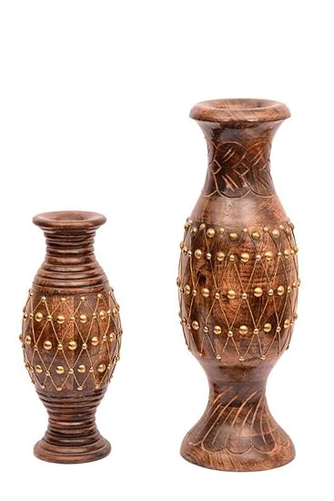 Buy Classic Shoppe Brown Wooden Flower Vase 1 Big Vase 1 Small