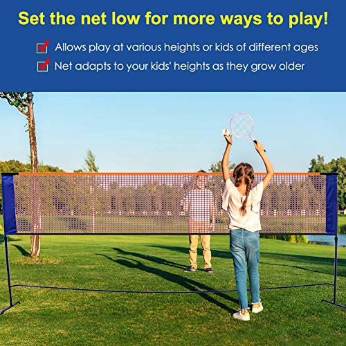 image for MOPHOTO Badminton Net Set 17 FT Pickleball Tennis Net Set, Net for Ten