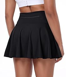 Black Pleated Skirt Skorts Tennis Outfit for Women