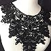2 Pieces, Detail Leaf Design Applique with Beautiful Beadwork, Black, 12.5
