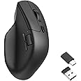 Keychron M6 1000 Hz Wireless Bluetooth 5.1/2.4 GHz/Wired Optical Mouse, Lightweight 78g Programmable PixArt 3395 Sensor with up to 26K DPI/ 650 IPS for Windows Mac Linux - Black