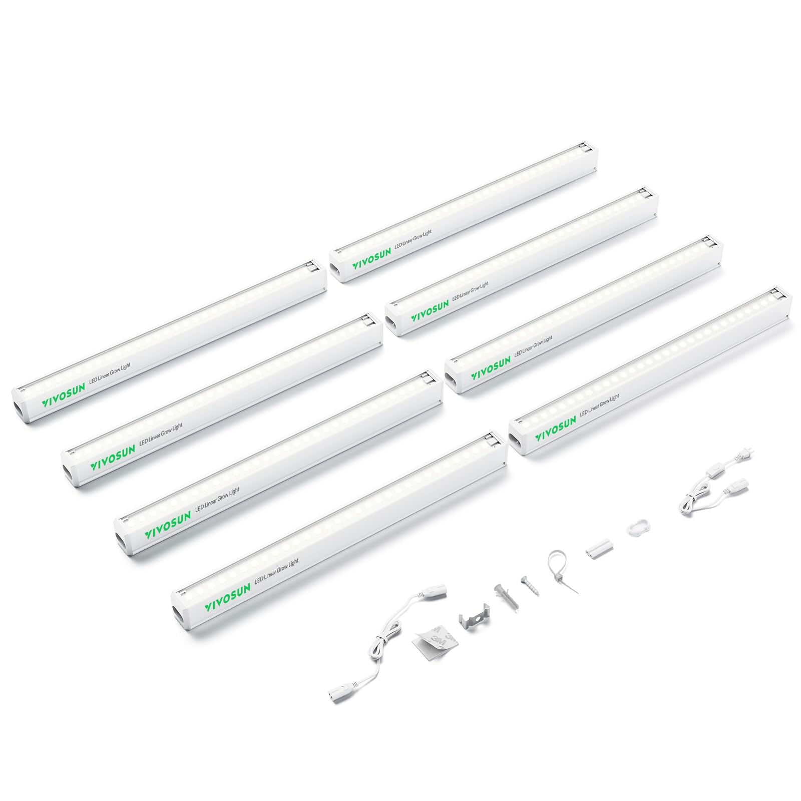 Photo 1 of VIVOSUN T5 Linear Grow Lights, 1ft 5000K Full Spectrum LED Grow Light Strip for Indoor Growing, Plant Lights SGS Compatible, 6W/Bar, 8-Pack
