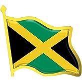 Jamaica Flag Lapel Pin - Enamel Metal National Badge | World Travel Souvenir Gifts for Men & Women | Country Flag Patriotic Brooch Bulk Pack of Pins for Hat, Tie, Clothes, Backpack (1pc)