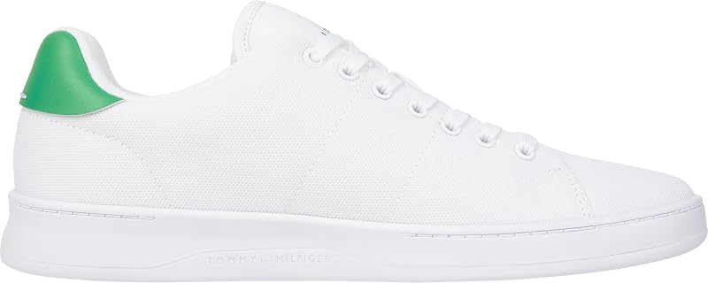 Court Cupsole Pique Textile Fm0fm04967, Sneaker con suola cupsole Uomo, Bianco White Olympic Green, 42 EU