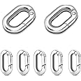 10Pack 5/8 Inch Small Oval Carabiner, Metal Spring Tiny Carabiner Clips for Paracord Keychain Lanyard, Car Key Rings, Dog Tag Clip, Pets Collar Buckles, Purse Keychain Replacement (Silver)