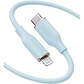 Anker USB-C to Lightning Cable, 641 Cable (Misty Blue 6ft), MFi Certified, Powerline III Flow Silicone Fast Charging Cable fo