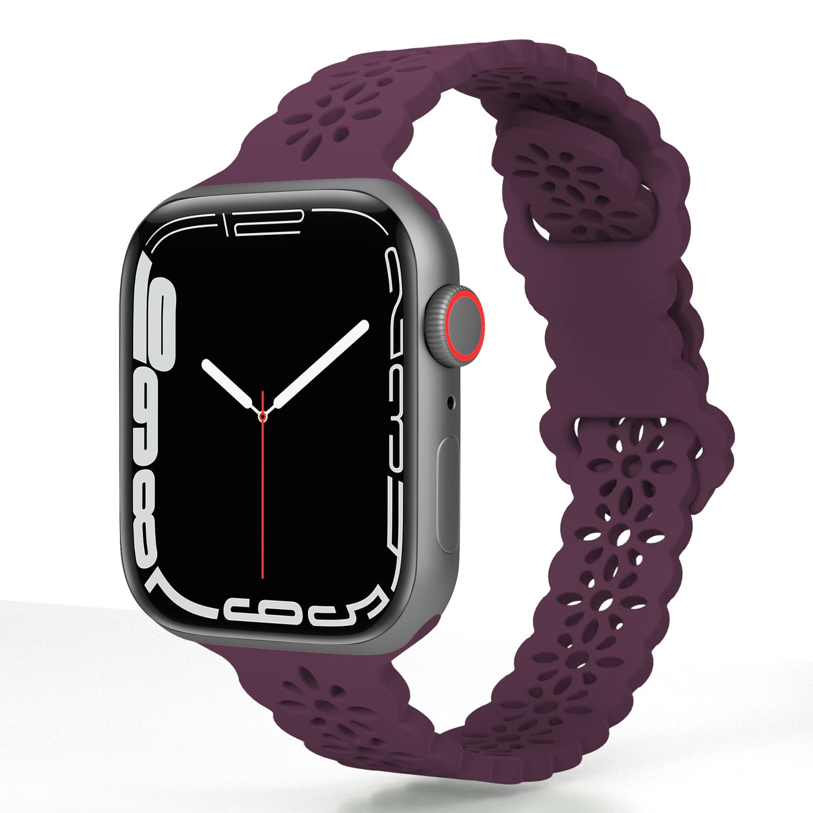 TopPerfekt Lace Silicone Straps Compatible with Apple Watch Straps38/40/41mm, Women Slim and Breathable Sports Wristband with Classic Clasp for iWatch Series Ultra SE 8 7 6 5 4 3 2 1