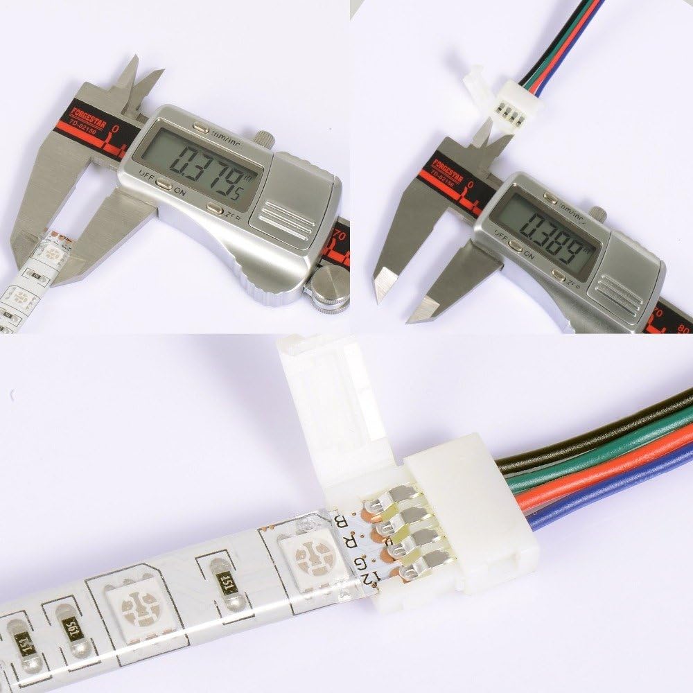 AREOUT 39.3ft/12M 4-Pin Connector Cable Extension Cord for 3528 5050 RGB LED Strip-Connector Kit, Multicolored - Image 5