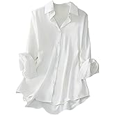 ROSA FERA Women's Button Down Shirt Long Sleeve Solid Casual Blouse Top