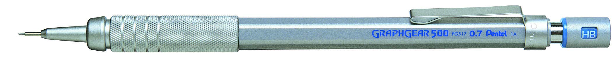 Pentel Graphgear 500 Pack of 12 Mechanical Pencils with Fixed Barrel 4 mm Grey 0.7 mm
