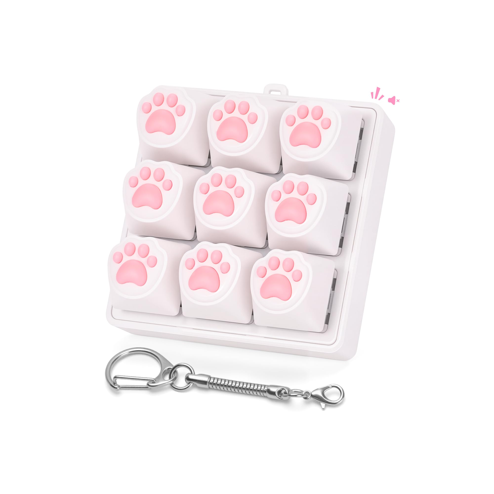 Netholid Cat Paw Keyboard Fidget Toys for Adults Clicky Keycap Clicker Keychain for Autism ASMR Work Stress Relief ADHD (Slient Version)