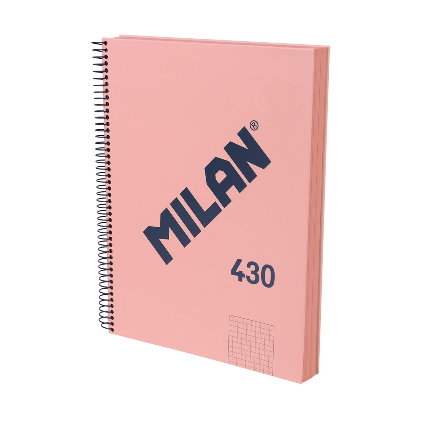 MILAN® A4 Hardcover Notebook - 5 x 5mm Squared Paper - 120 Sheets 95gsm - Rubber Collection 430 Pink