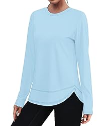 Womens Workout Tops Long Sleeve Swim Shirt Rash