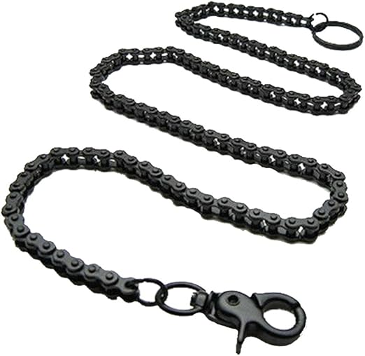 Black Alloy Metal Bicycle Bike Chain Wallet Key Chain Biker Hiphop