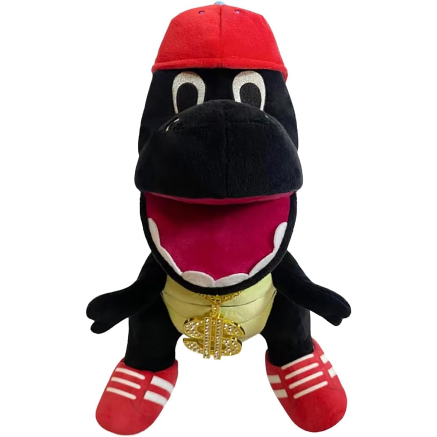 Jeffy Puppet Jeffy Series Hand Puppets Plush Toys Doll, Mischievous Funny Puppets Toy Hand Puppet with Working Mouth for Play House, Birthday Christmas Halloween Party Gift for Children (Black Yoshi)