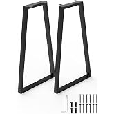 Trapezoid Metal Table Legs 28 Inch, Desk Legs, End/Side/Dining Table, Bench | Iron Tube Furniture Legs, Heavy Duty, Set of 2, DIY Stool/Chairs/Coffee Tables