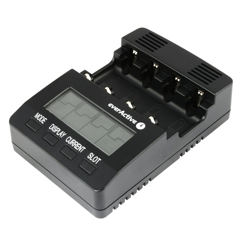 everActive Battery Charger for 4 AAA AA Batteries, Professional and Fast, LCD Display, Capacity Test, Internal Resistance Test, Model: NC-3000