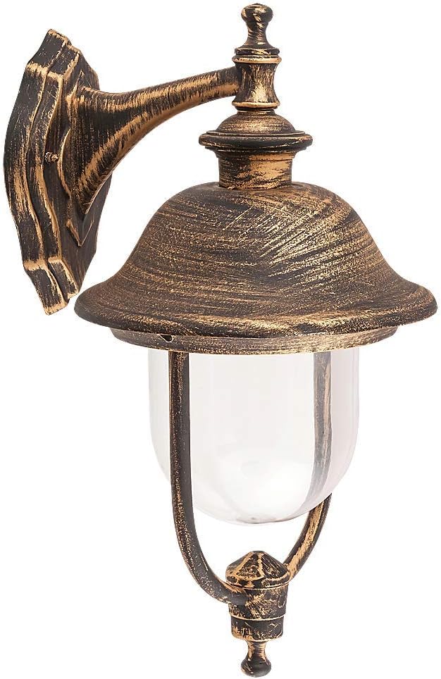 rabalux 8696 A++ to E, Outdoor Wall Light ABW. New York, Metal, E27, Antique Gold, 25.7 x 24.8 x 49.2 cm, 25,7 x 24.8 x 49.2 cm
