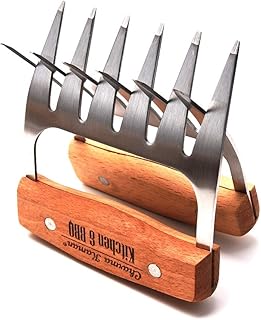 Charma Kaman Basic Pulled Pork Krallen/Fleischkrallen zum zupfen & fixieren - Bärenkrallen zum Fleisch auseinander reißen (1, Basic Metall & Holz)