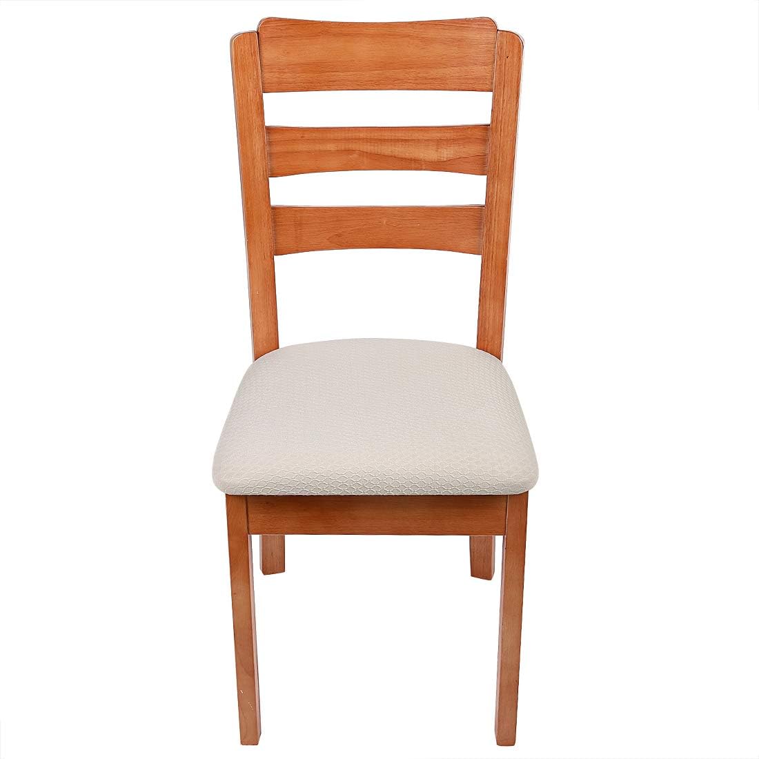 smiry Stretch Spandex Jacquard Dining Room Chair Seat Covers, Removable Washable Anti-Dust Dinning Upholstered Chair Seat Cushion Slipcovers - Set of 6, Beige: Kitchen & Dining