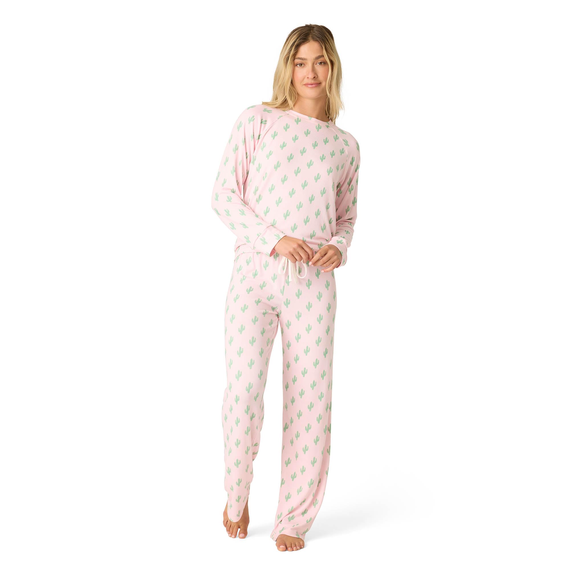 P.J. Salvage Women’s [Amazon Exclusive] Butter Jersey 2-Piece Pj Set, Pastel Pink, X-Large